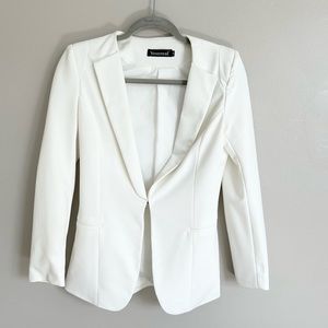 Women’s White Collarless Blazer - Medium